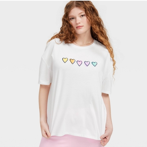 Roller Rabbit Tops - Roller Rabbit x Target Disco Hearts Wave Graphic T-Shirt Oversized